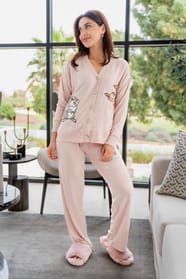 Ladies Dusky Peach Bambi Thumper Cardigan Set