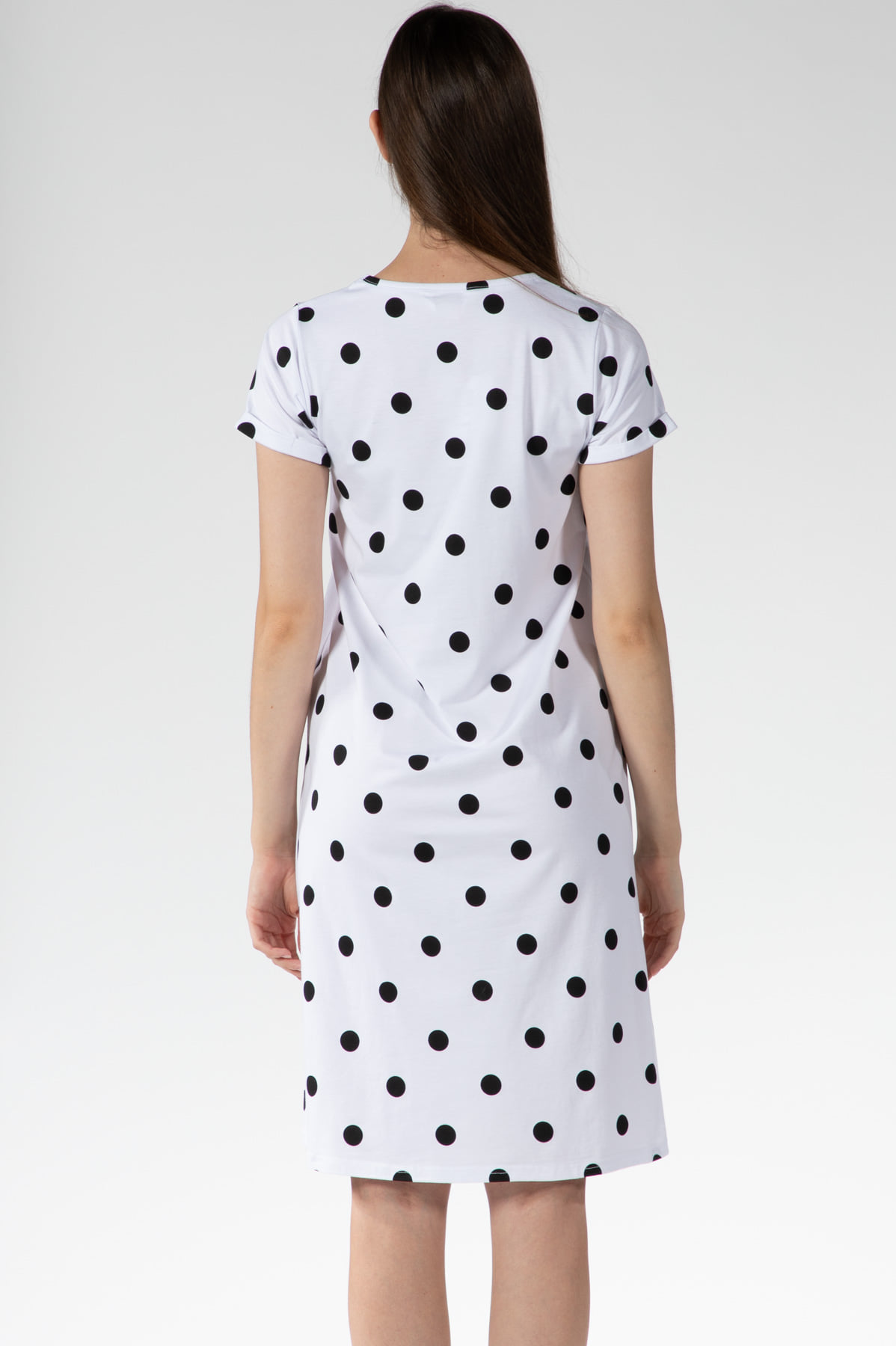 Ladies White Minnie Mouse Black Polka Dot Night Dress 90cm